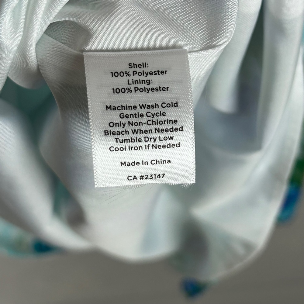Talbots midi dress size 16W sleeveless fit & flare blue floral chiffon lined - Picture 11 of 11